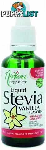 Nirvana Organics Vanilla Flavour Stevia Liquid 50ml - Nirvana Organics - 9338196000636