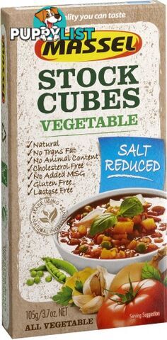 Massel Salt Reduced Stock Cube Vegetable 105g - Massel - 810206001127