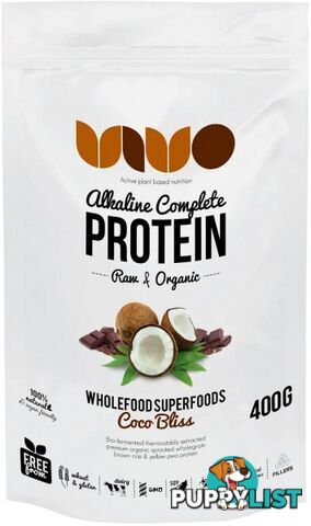 VIVO Organic Alkaline Complete Plant Protein Coco Bliss 400g - Vivo Alkaline Protein - 9348518000084