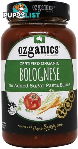 Ozganics Organic Bolognese NAS Pasta Sauce 500g - Ozganics - 9327304001191