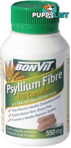 Bonvit Psyllium Fibre Capsules 110 x 550mg - Bonvit - 9316774177000