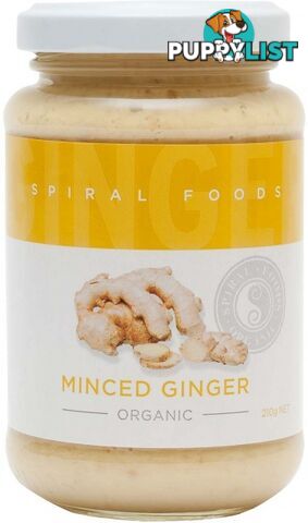 Spiral Organic Minced Ginger  Glass 210g - Spiral Foods - 9312336790120