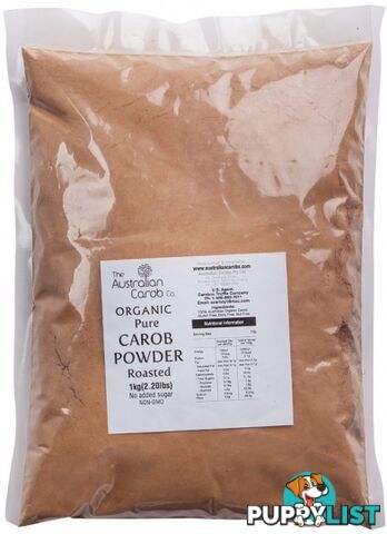 The Australian Carob Organic Carob Powder Roasted 1Kg - The Australian Carob Co - 0797776090457