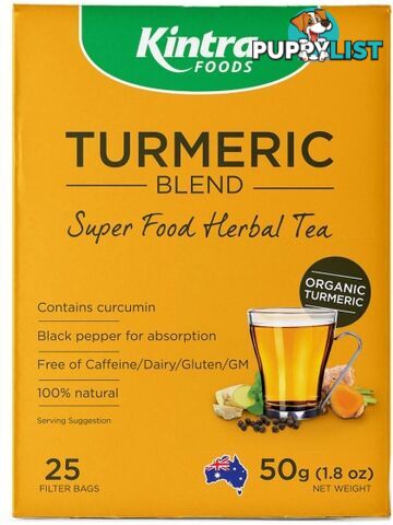 Kintra Foods Turmeric Blend Super Food Herbal Tea 25Teabags - Kintra Foods - 9341709000634