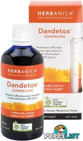 Herbanica Dandetox (Dandelion) Oral Liquid 100ml - Herbanica - 9327842008362