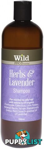 Wild Herbs & Lavender Hair Shampoo  500ml - Wild by PPC Herbs - 9327842000274