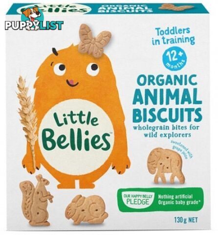 Little Bellies Organic Animal Biscuits (12+ months) 130g - Little Bellies - 9337824002745