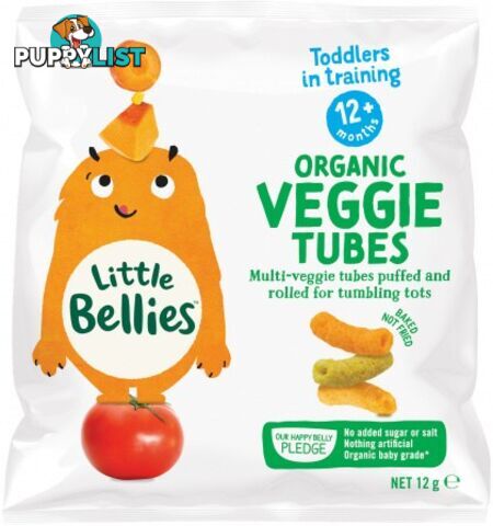 Little Bellies Organic Veggie Tubes Sweet Corn & Carrot 12g - Little Bellies - 9337824002929