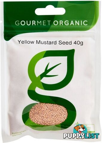 Gourmet Organic Mustard Seed Yellow 40g Sachet - Gourmet Organic Herbs - 9332974000818