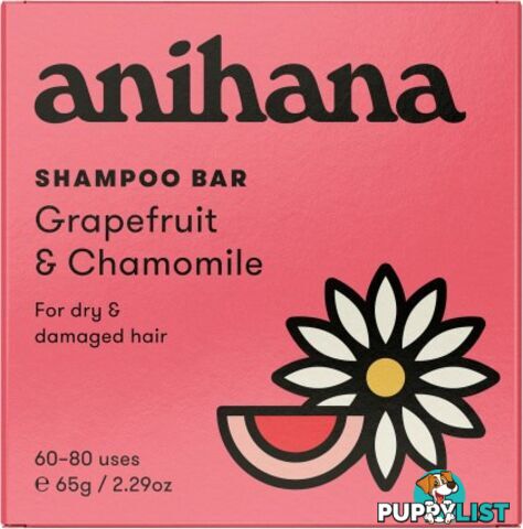 Anihana Shampoo Bar Grapefruit & Chamomile Dry Damaged Hair 65g - Anihana - 9421906696011