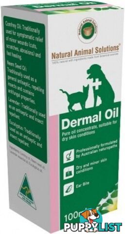 Natural Animal Solutions Dermal Oil 100ml - Natural Animal Solutions - 9341976000207