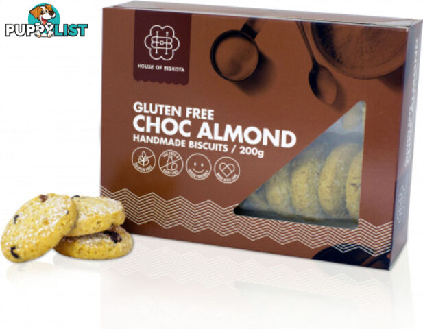 House of Biskota Gluten Free Choc Almond Biscuits 200g - House of Biskota - 9336989000306