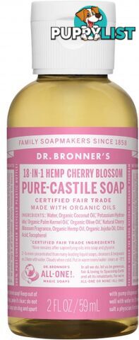 Dr Bronner's Pure Castile Liquid Soap Cherry Blossom 59ml - Dr Bronner's - 018787767023