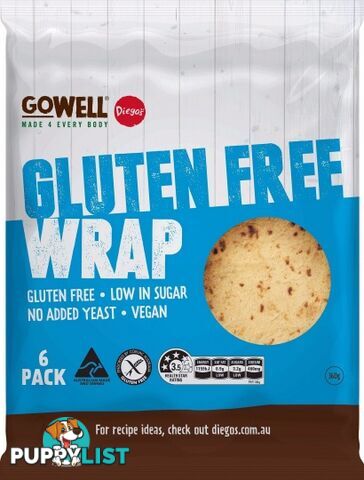 Diego's GoWell Gluten Free Wraps (6Pack) 360g - Diego's - 9320895000864