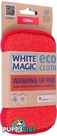 White Magic Eco Cloth Washing Up Pad Coral - White Magic - 9333544001051