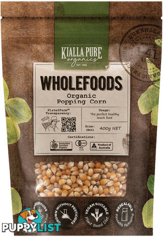 Kialla Organics Organic Popping Corn  400g - Kialla Pure Organics - 9313958009119