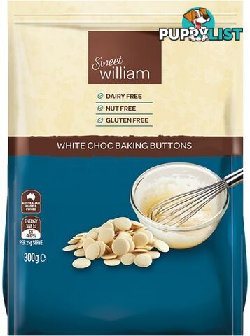 Sweet William Vegan White Chocolate Buttons 300g - Sweet William - 9311259423061