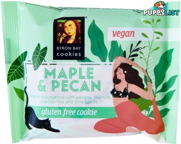 Byron Bay Single Wrapped Vegan Maple & Pecan Cookie  12x60g - Byron Bay Cookies - 9352047001115