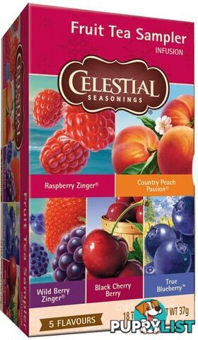 Celestial Seasonings Fruit Tea Sampler 18 Teabags (5 Flavours) - Celestial Seasonings - 070734055003