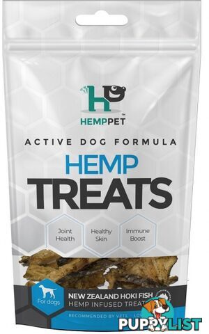 Hemp Pet Skin & Coat Support Ocean Bites New Zealand Hoki Fish Hemp Infused Treats for Dogs 70g - Hemp Pet - 0019321314147