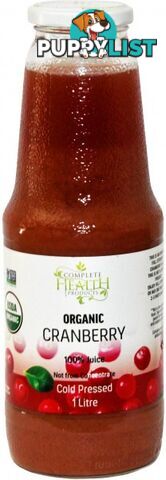 Complete Health Products Organic Cranberry 100% Juice 1L - Complete Health Products - 9347880000296