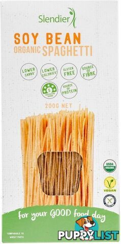 Slendier Soy Bean Organic Spaghetti 200g - Slendier - 9346976001285