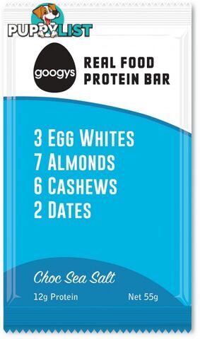 Googys Natural Paleo Protein Bar Choc Sea Salt  12x55g - Googys - 9369999077716