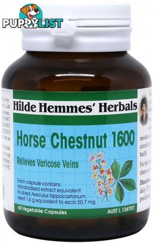 Hilde Hemmes Horse Chestnut 1600mg x 60 caps - Hilde Hemmes Herbals - 9315915002713