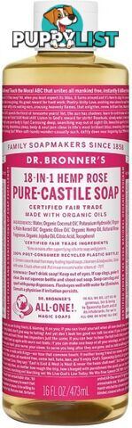 Dr Bronner's Pure Castile Liquid Soap Rose 473ml - Dr Bronner's - 018787778166