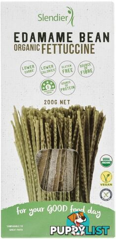 Slendier Edamame Bean Organic Fettuccine 200g - Slendier - 9346976001353