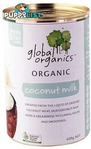 Global Organics Coconut Milk  400g Can - Global Organics - 9326721009766