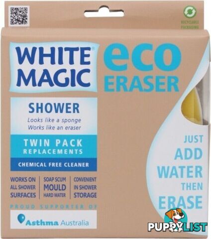 White Magic Shower Eco Eraser Refill 2Pk 15x7x4cm - White Magic - 9333544000115