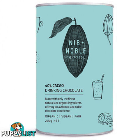 Nib & Noble Organic 40% Cacao Drinking Chocolate  200g - Nib & Noble - 9356215000047