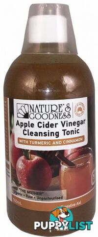 Natures Goodness Apple Cider Vinegar Cleansing Tonic with Turmeric & Cinnamon (The Mother) 500ml - Natures Goodness - 9311968113536