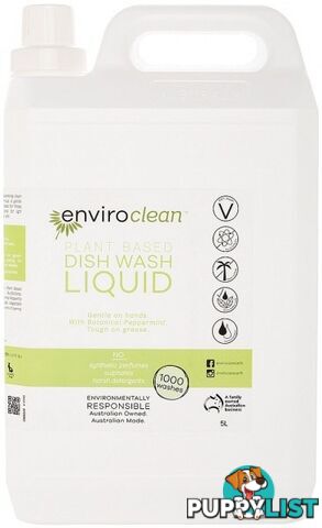 Enviro Clean Dish Wash Liquid 5L - Enviro Care - 9325937010030