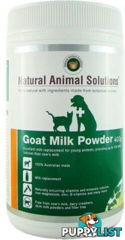 Natural Animal Solutions Goat Milk Powder 400g - Natural Animal Solutions - 9341976000184