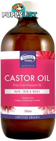 WONDER FOODS Organic Cold-Pressed Castor Oil 500ml - Wonder Foods - 9309001275013