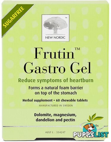 New Nordic S/F Frutin Gastro Gel 60 Chewable Tabs - New Nordic - 5021807613731