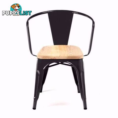 Brand New Replica Tolix Wooden dinning chairs -BLACK