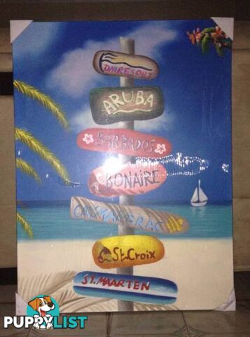 BRAND NEW FAR PAVILION HAWAII ROAD SIGN PAINTING ON CANVAS