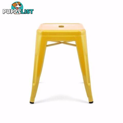 Brand new Replica Tolix Metal Stool (45cm)-Silver & Yellow