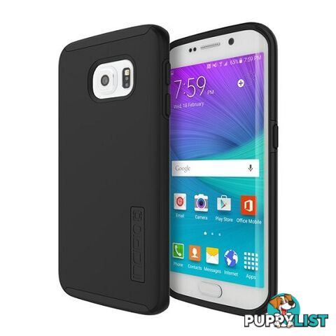 Incipio DualPro Case suits Samsung Galaxy S6 Edge - Black / Black - 840076130795/SA-635-BLK - Incipio