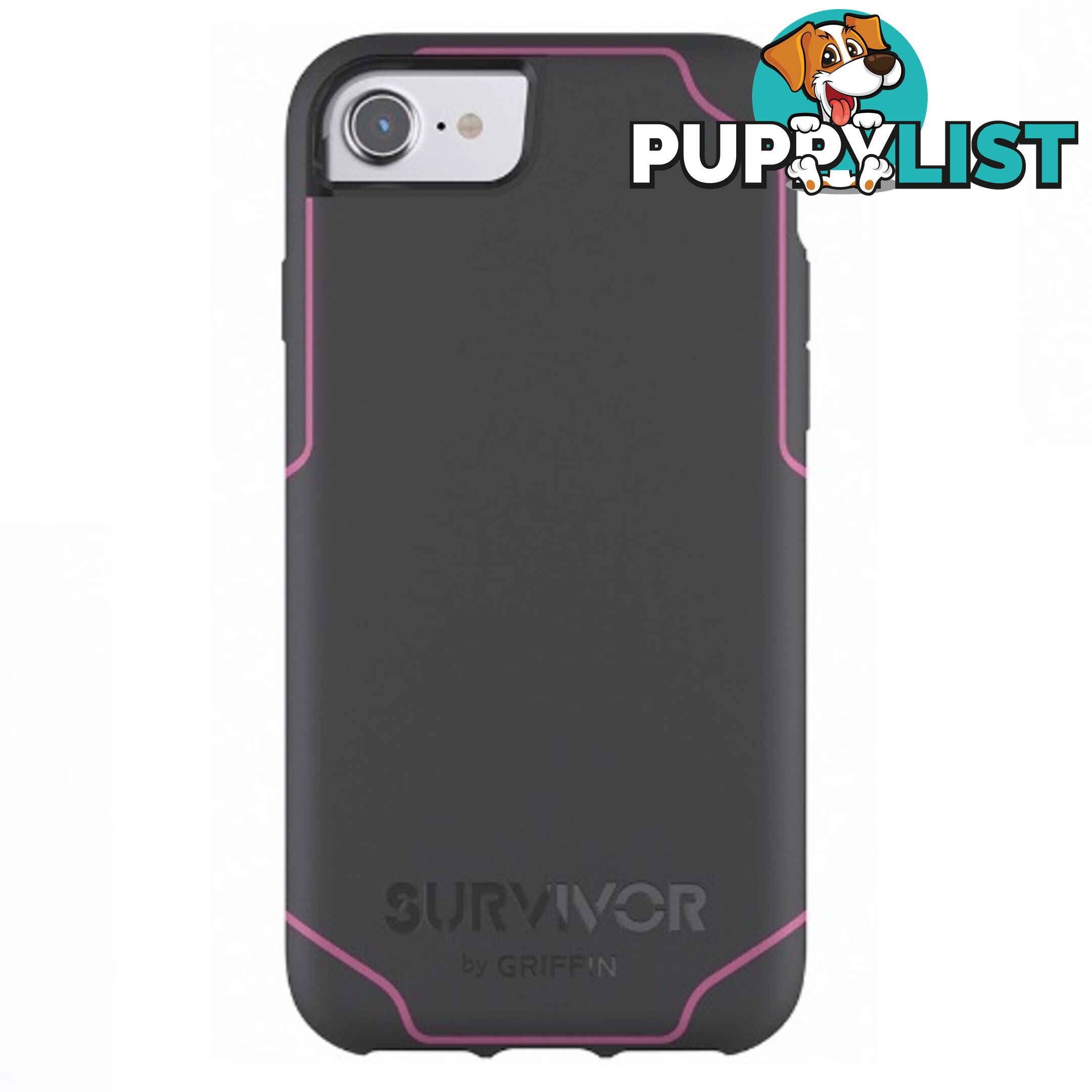 Griffin Survivor Strong Case for iPhone 8 / iPhone 7 / iPhone 6 & 6S - Grey / Pink - 685387435661/GB42767 - Griffin