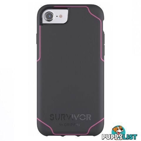 Griffin Survivor Strong Case for iPhone 8 / iPhone 7 / iPhone 6 & 6S - Grey / Pink - 685387435661/GB42767 - Griffin