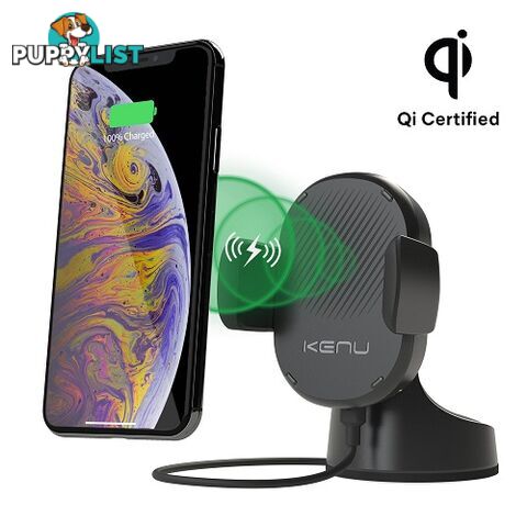 Kenu Airbase Wireless Charging Premium Magnetic Suction Mount - Black - 858160003610/ABW-KK-NA - Kenu