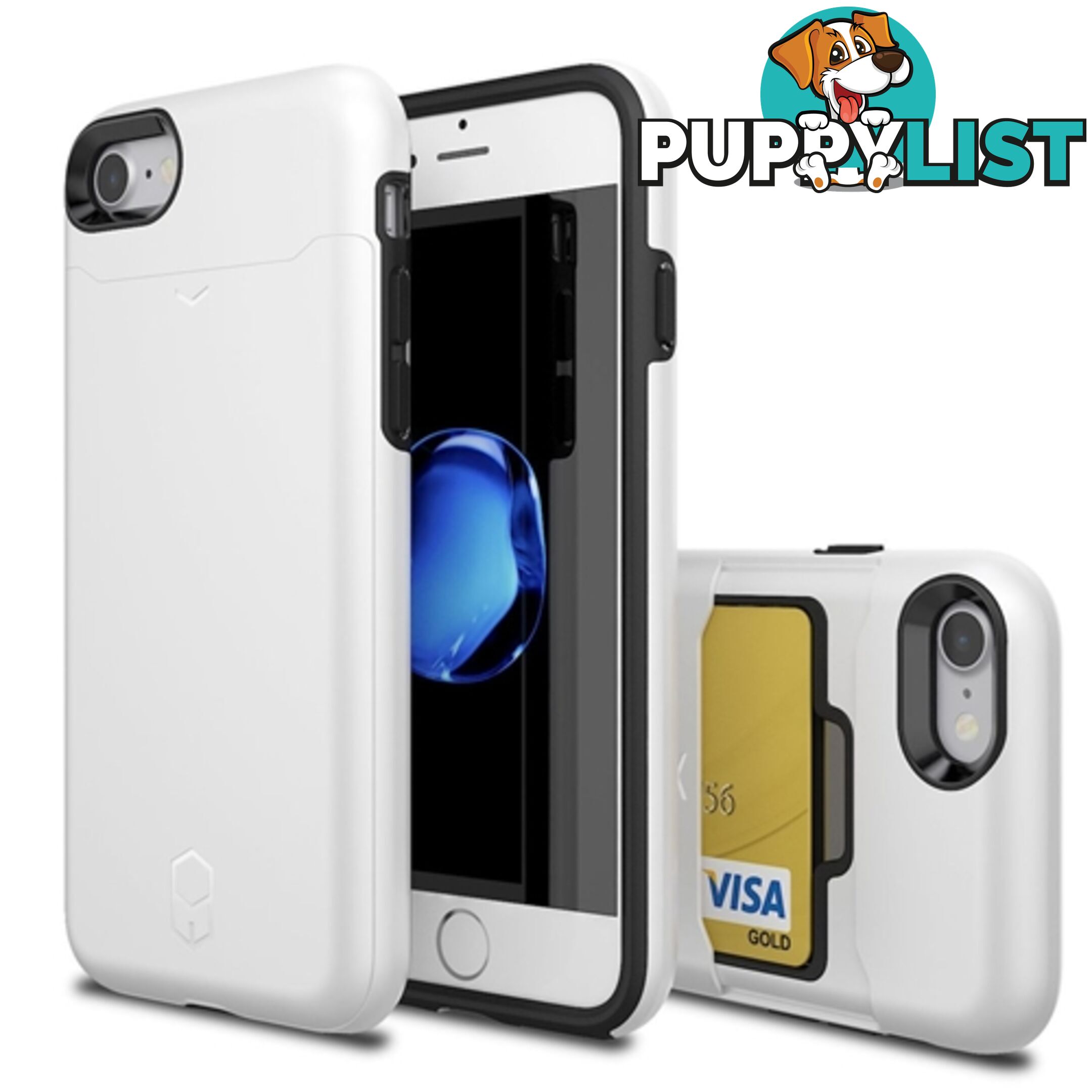 Patchworks ITG Level Card Protection Case iPhone 8 / 7 w/ Card Slot - White - 8809453316216/ITGL903 - Patchworks