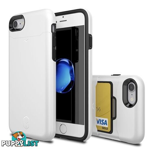 Patchworks ITG Level Card Protection Case iPhone 8 / 7 w/ Card Slot - White - 8809453316216/ITGL903 - Patchworks