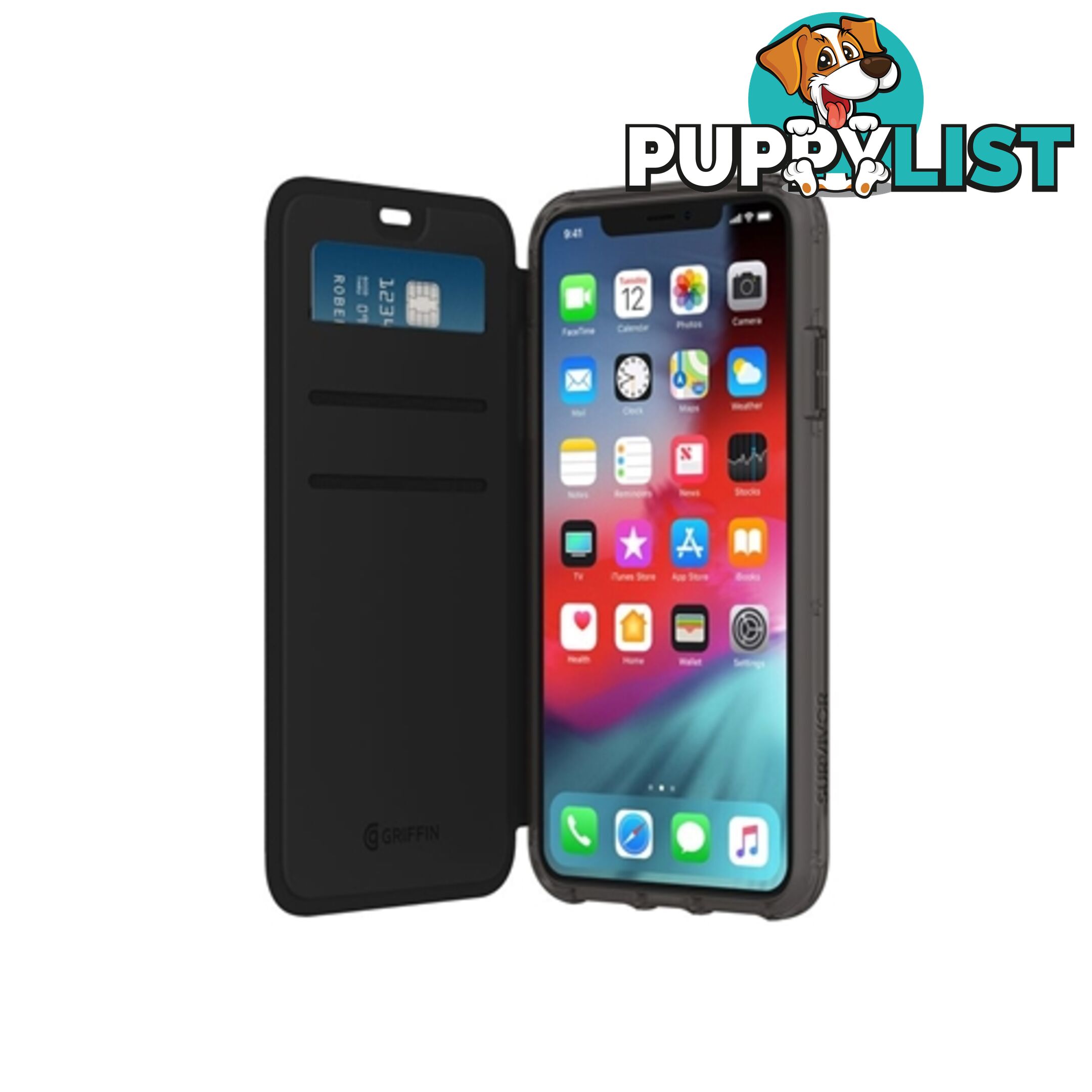 Griffin Survivor Clear Wallet Card Case iPhone 11 Pro Max - Black - 191058101433/GIP-039-CLB - Griffin