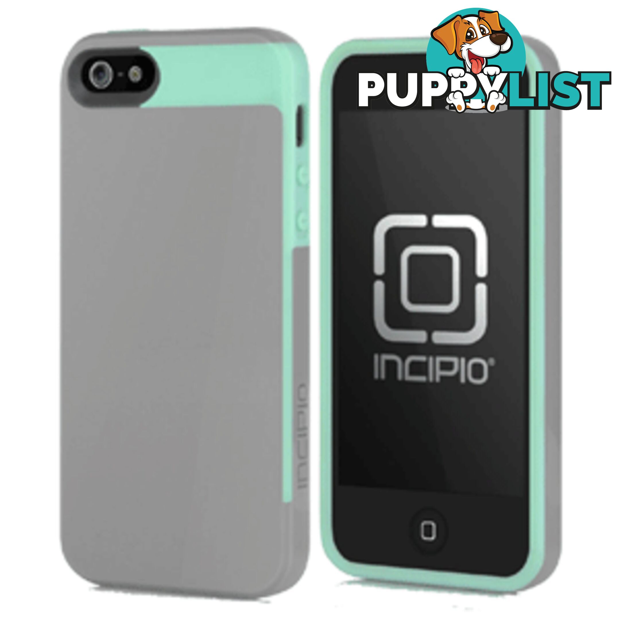 Incipio Faxion iPhone 5 / 5S / SE 1st Gen Slim Flexible Case - Gray / Turquoise - 814523028263/IPH-826 - Incipio