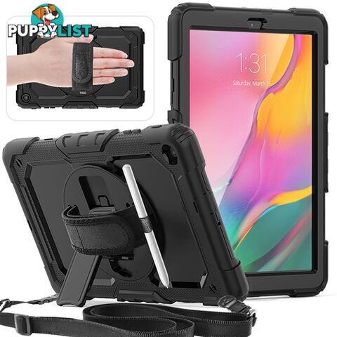 Rugged Protective Case Hand & Shoulder Strap Samsung Tab A 8.0 2019 T290 - Black - SDK-TABA080-2019-BK - Generic